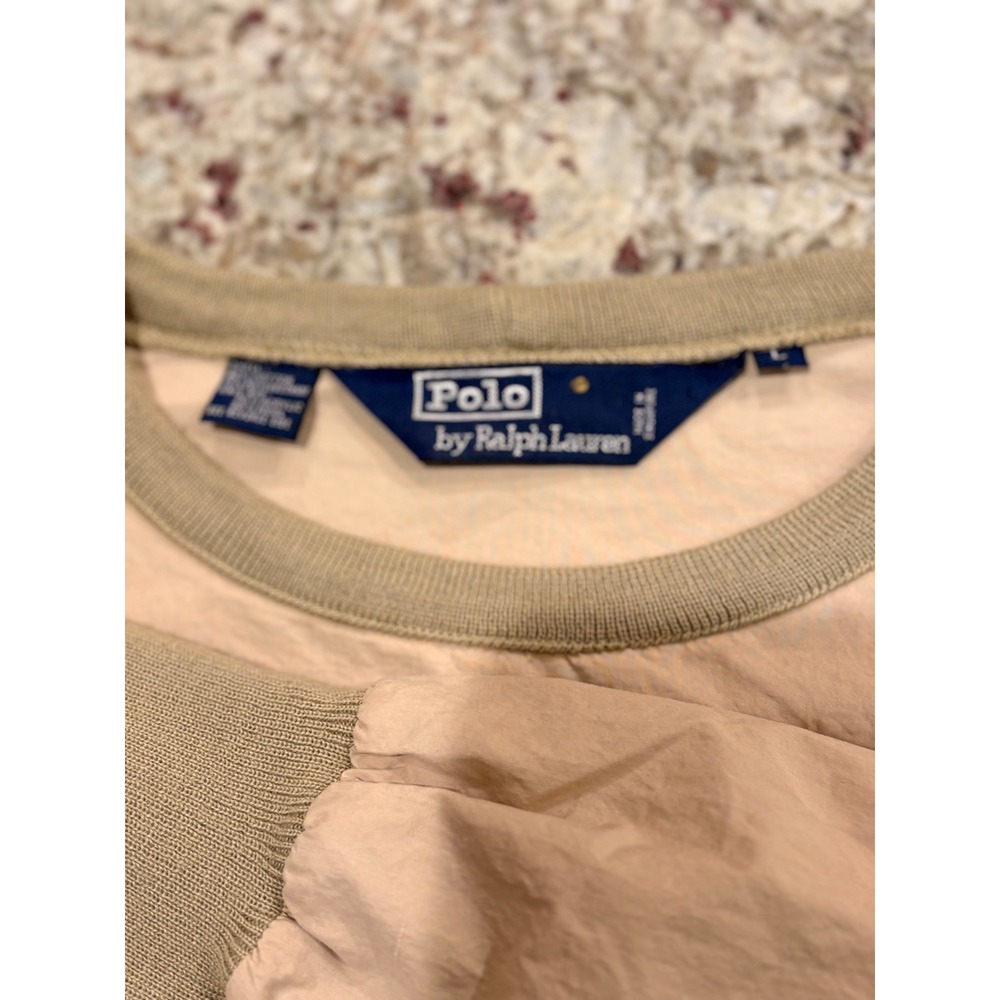 Vintage 90s Polo Ralph Lauren Pullover L Khaki Wool Rib Sportsman Outdoor - Picture 3 of 12